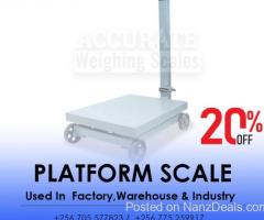 Various capacities of platform weighing scales at supplier shop Wandegeya