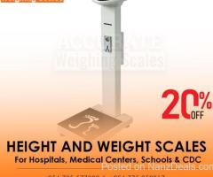 Stable height and weight weighing scales with excellent resolution