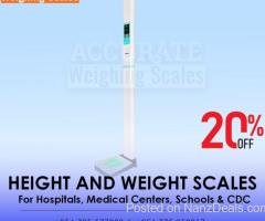 height and weight scale with automatic body mass index calculation