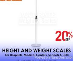 Height and weight scale with height range from 11inches to 7 feet