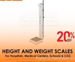 Stable height and weight weighing scales with excellent resolution