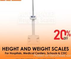 Height and weight scale with height range from 11inches to 7 feet