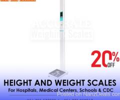 Height and weight scales of high integration with point click electronic healthy record platform